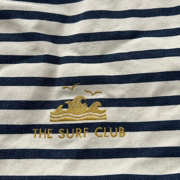 BAGGU Duck Bag – The Surf Club Striped Nautical Style Canvas Tote - Picture 3 of 8
